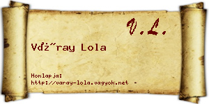 Váray Lola névjegykártya